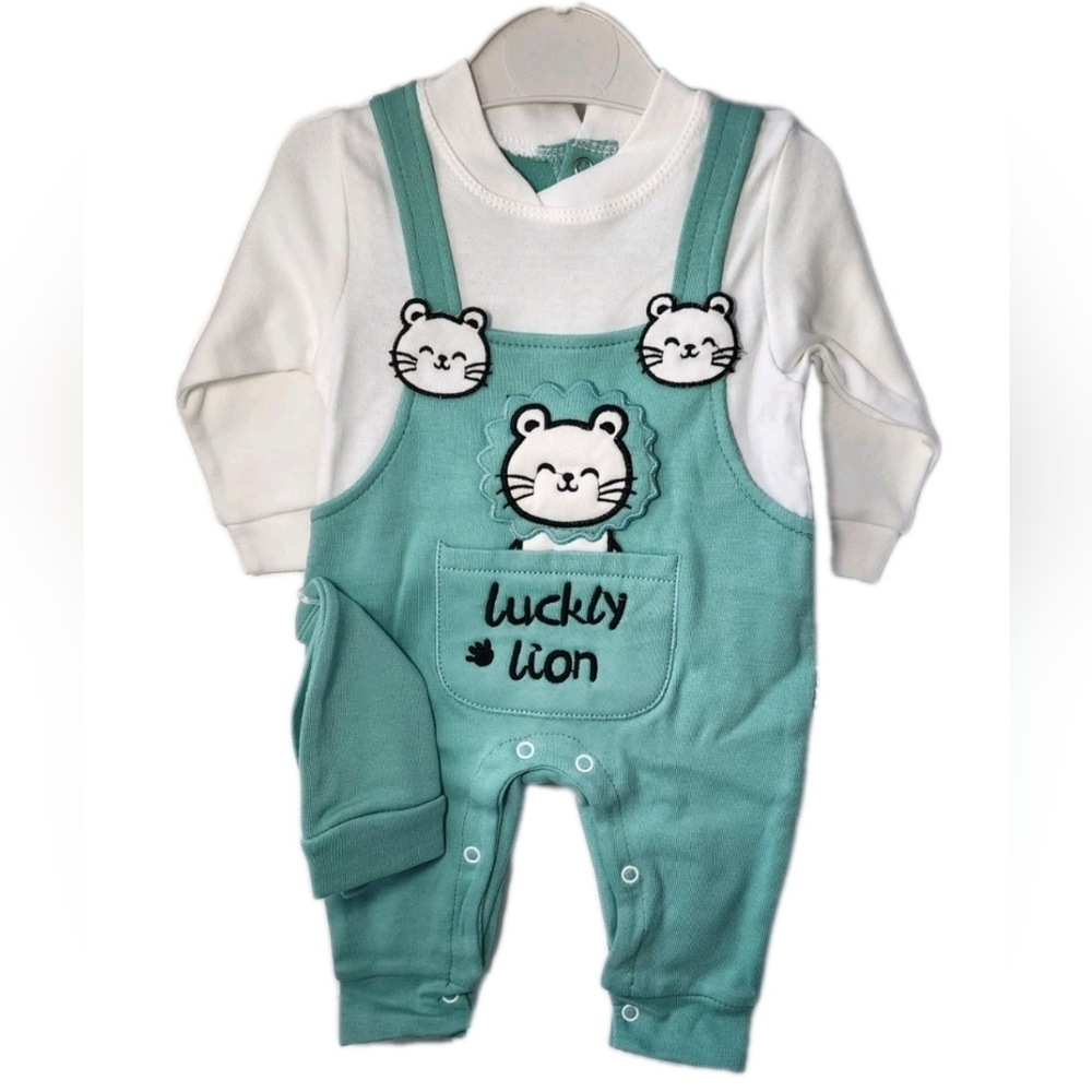 Baby Toddler Romper Overall 2-Pieces Set w/Hat Size 0-3 Months